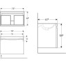 Раковина GEBERIT RENOVA PLAN 100х48 см + шкафчик 78,8х58,5 см темно-серый 122200000+869581000